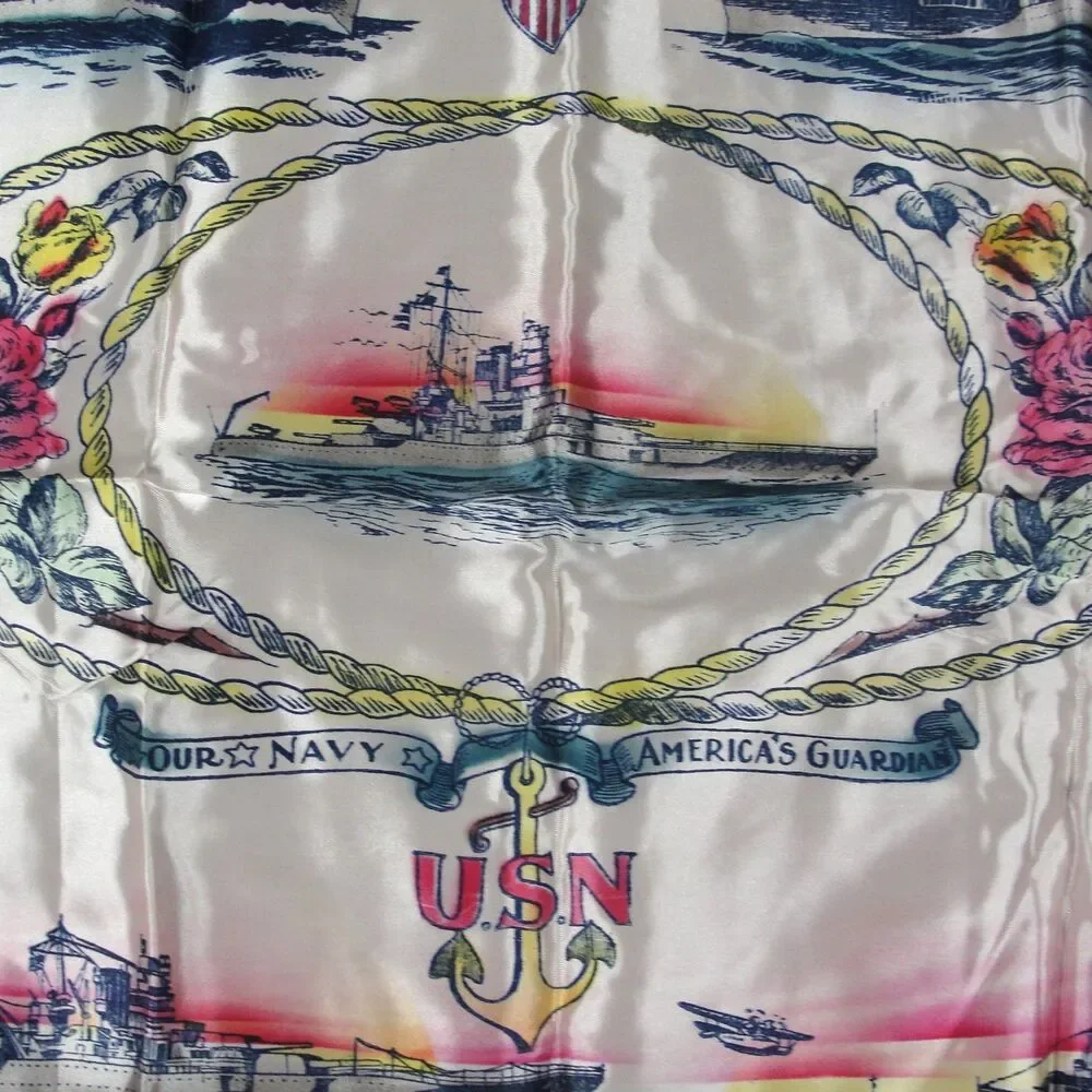 Vintage WWII US Navy Sweetheart Pillow Cover Our Navy America's Guardian USN